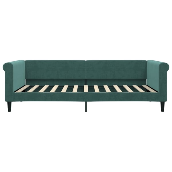 vidaXL daybed med udtræk 100x200 cm velour mørkegrøn