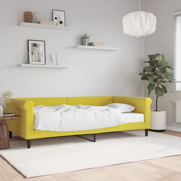 vidaXL daybed med madras 100x200 cm velour gul