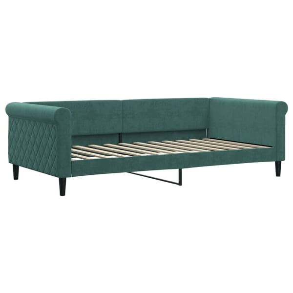 vidaXL daybed med madras 100x200 cm velour mørkegrøn