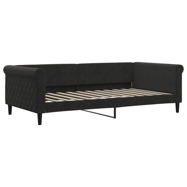 vidaXL daybed med udtræk og skuffer 100x200 cm velour sort