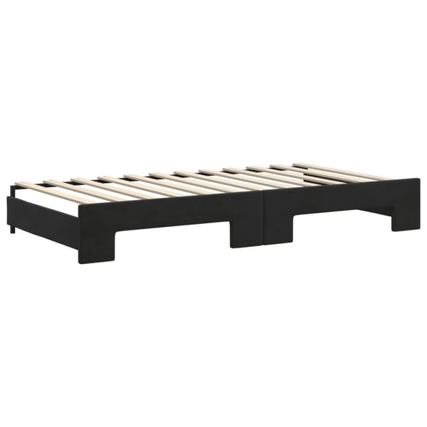 vidaXL daybed med udtræk og skuffer 100x200 cm velour sort