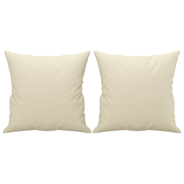 vidaXL sofasæt 3 dele med puder kunstlæder cremefarvet