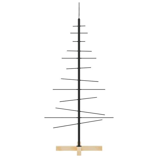 vidaXL Juletre til dekorasjon med trebunn metall svart 120 cm