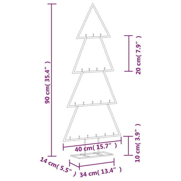 vidaXL Juletre til dekorasjon metall svart 90 cm