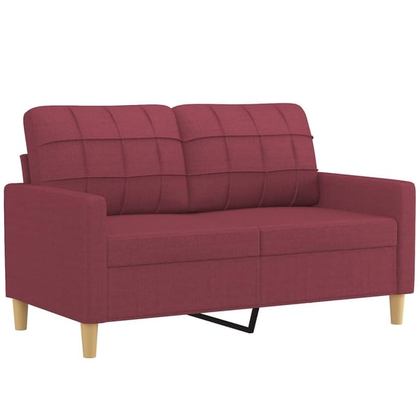 vidaXL sofasæt 3 dele med puder stof vinrød