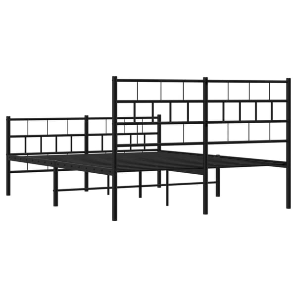 vidaXL Sengeramme i metall med hode- og fotgavl svart 120x190 cm