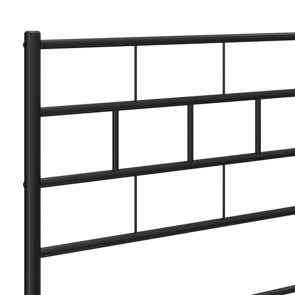 vidaXL Sengeramme i metall med hode- og fotgavl svart 120x190 cm