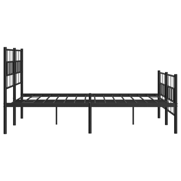 vidaXL Sengeramme i metall med hode- og fotgavl svart 120x190 cm