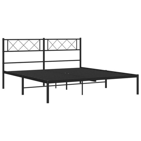 vidaXL Sengeramme i metall med hodegavl svart 160x200 cm