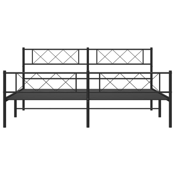 vidaXL Sengeramme i metall med hode- og fotgavl svart 183x213 cm