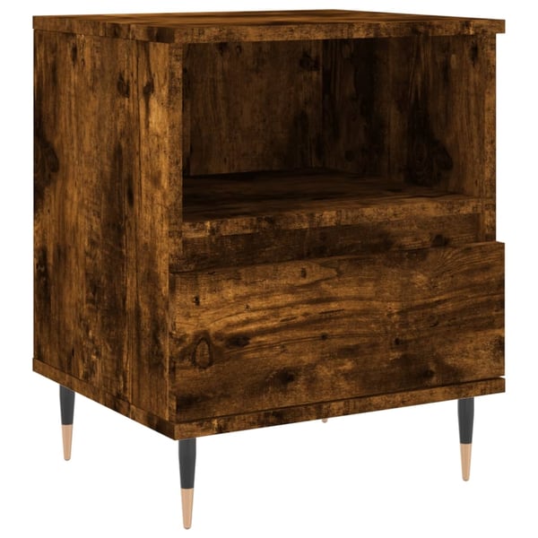 vidaXL sengeborde 2 stk. 40x35x50 cm røget egetræsfarve