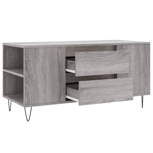 vidaXL Salongbord grå sonoma 102x44,5x50 cm konstruert tre
