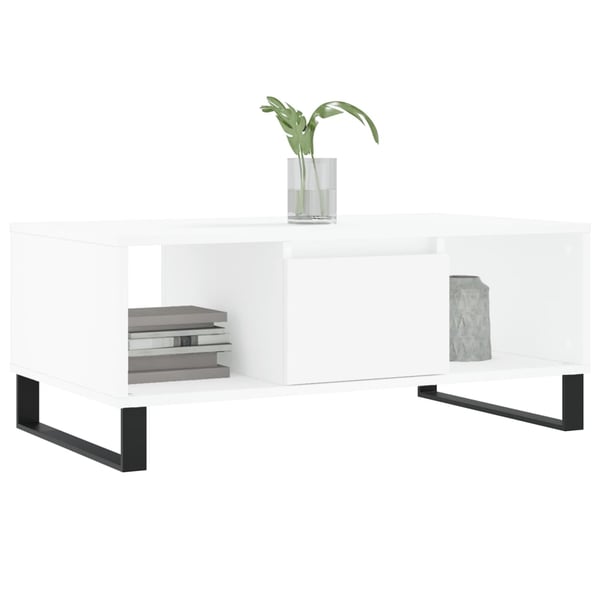 vidaXL Salongbord hvit 90x50x36,5 cm konstruert tre