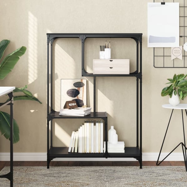 vidaXL bogreol 81x36x115 cm konstrueret træ og jern sort
