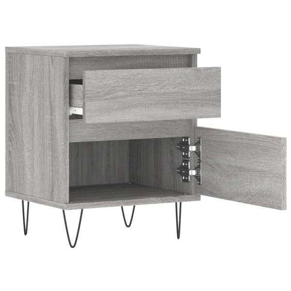 vidaXL Nattbord 2 stk grå sonoma 40x35x50 cm konstruert tre
