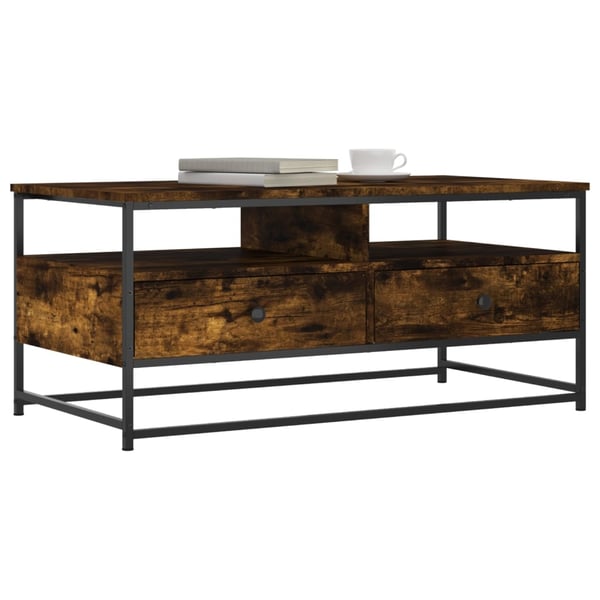 vidaXL sofabord 100x51x44 cm konstrueret træ røget egetræsfarve