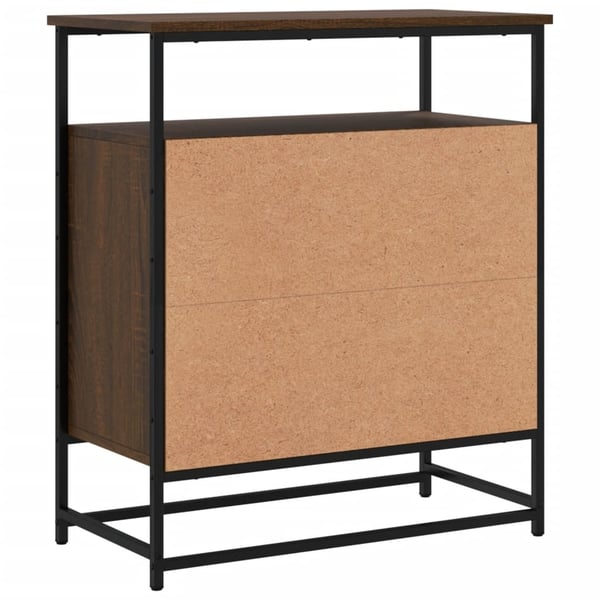 vidaXL skænk 69x35x80 cm konstrueret træ brun egetræsfarve