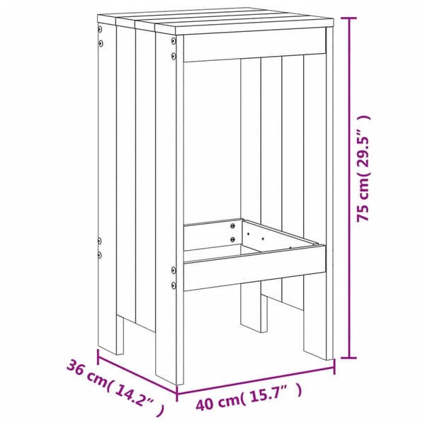 vidaXL Hagebarsett 5 deler honningbrun heltre furu
