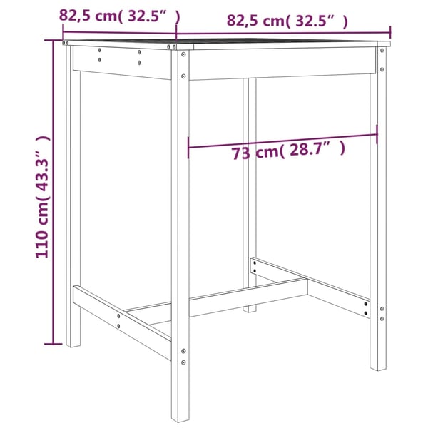 vidaXL Hagebarsett 5 deler honningbrun heltre furu