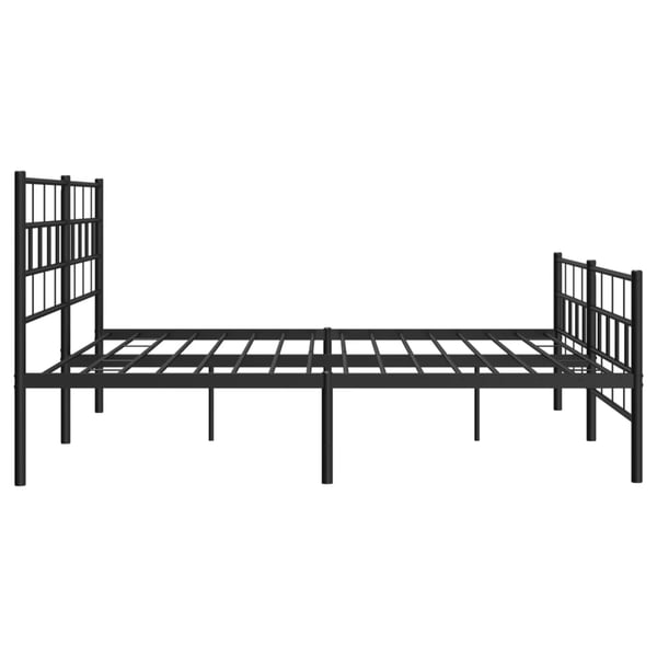vidaXL Sengeramme i metall med hode- og fotgavl svart 200x200 cm