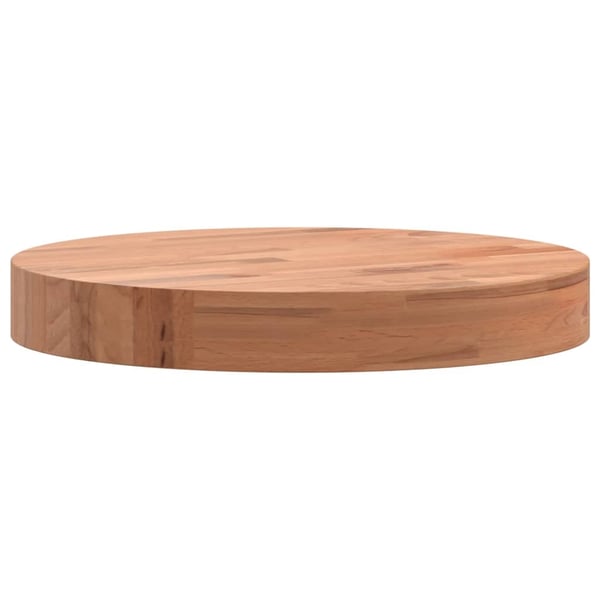 vidaXL Bordplate Ø30x4 cm rund heltre bøketre