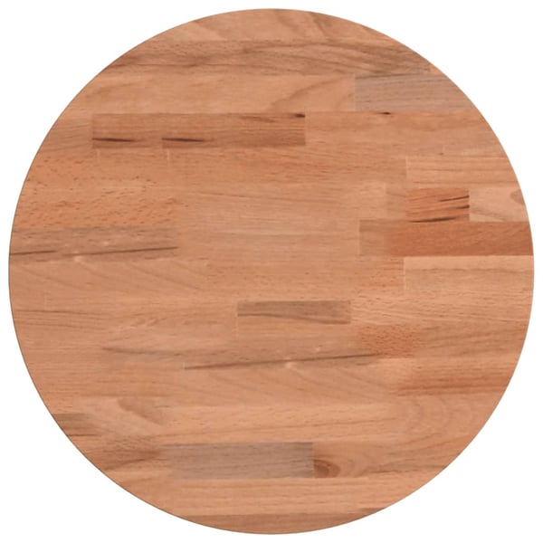vidaXL Bordplate Ø30x4 cm rund heltre bøketre
