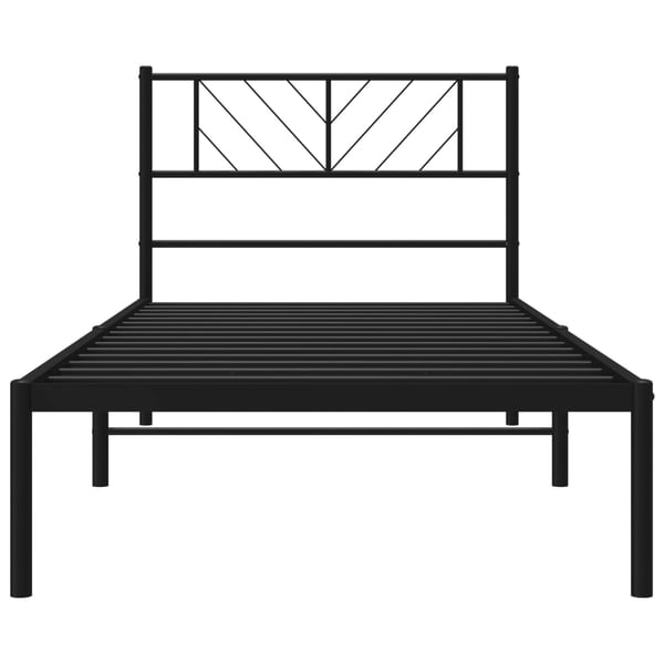 vidaXL Sengeramme i metall med hodegavl svart 90x190 cm