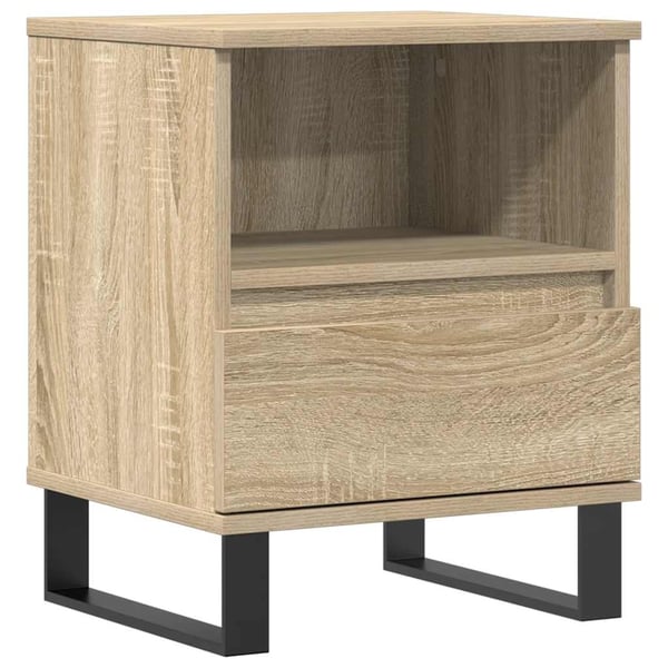 vidaXL sengebord 40x35x50 cm konstrueret træ sonoma-eg