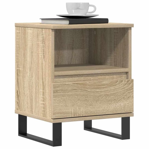 vidaXL sengebord 40x35x50 cm konstrueret træ sonoma-eg