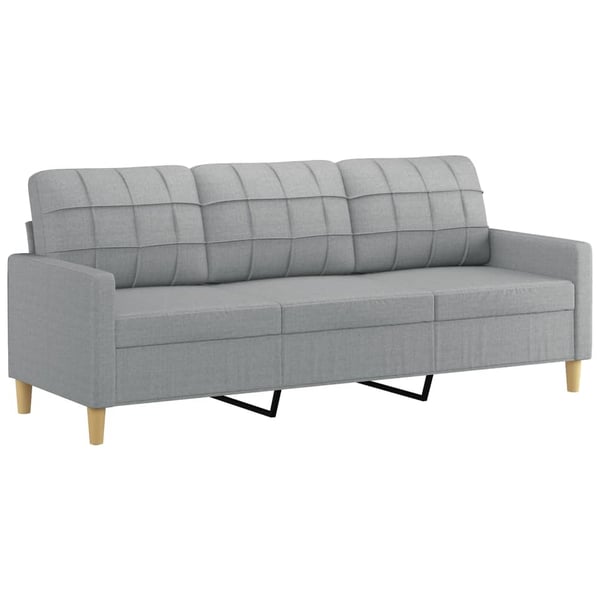 vidaXL sofasæt 3 dele med puder stof lysegrå