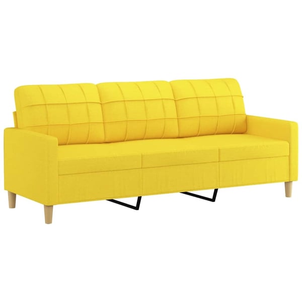 vidaXL sofasæt 3 dele med puder stof lysegul