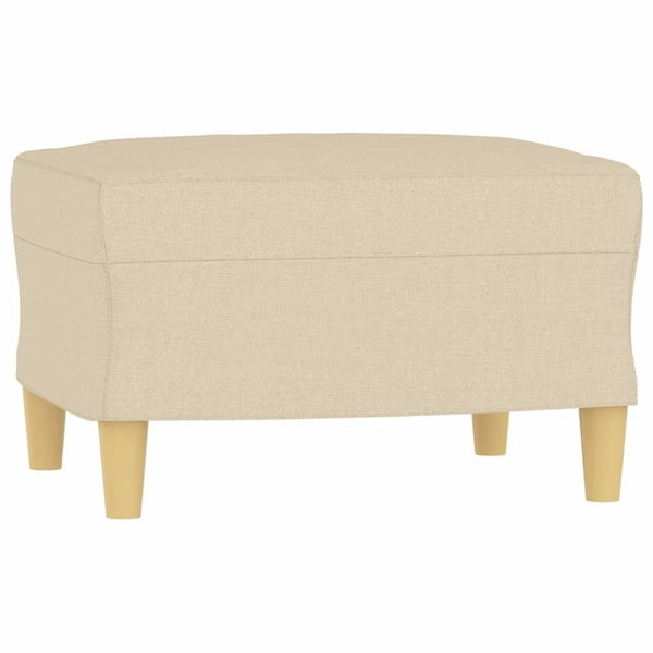 vidaXL sofasæt 3 dele med puder stof cremefarvet