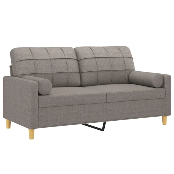 vidaXL 2-personers sofa med pyntepuder 140 cm stof gråbrun