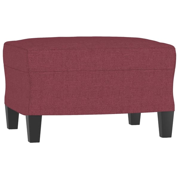 vidaXL 3-personers sofa med fodskammel 180 cm stof Vinrød