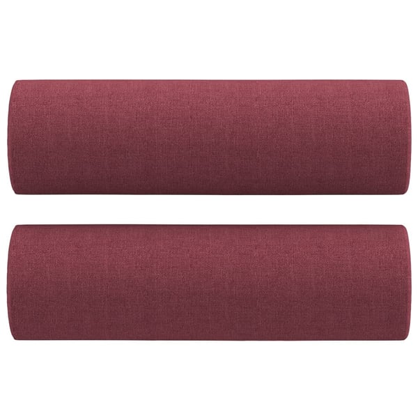vidaXL sofasæt 3 dele med puder stof vinrød