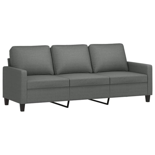 vidaXL 3-personers sofa med fodskammel 180 cm stof Mørkegrå