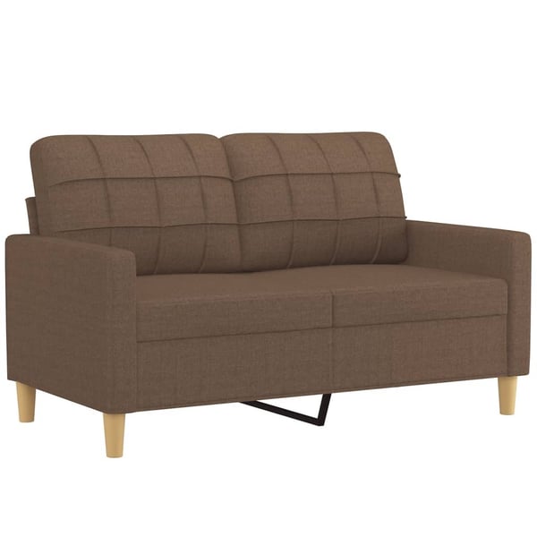 vidaXL 2-sits soffa med prydnadskuddar brun 120 cm tyg