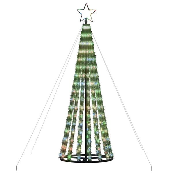 vidaXL lysende juletræ 275 LED'er 180 cm farverigt lys