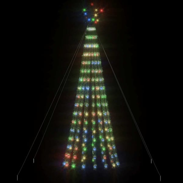 vidaXL lysende juletræ 275 LED'er 180 cm farverigt lys