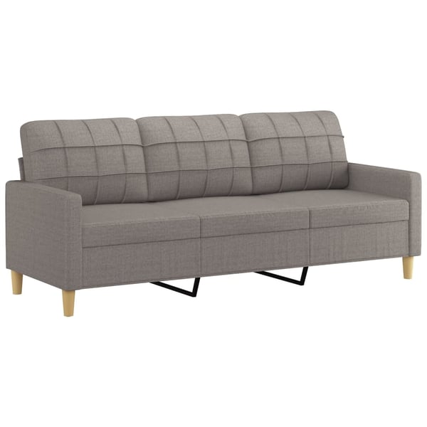 vidaXL sofasæt 3 dele med puder stof gråbrun