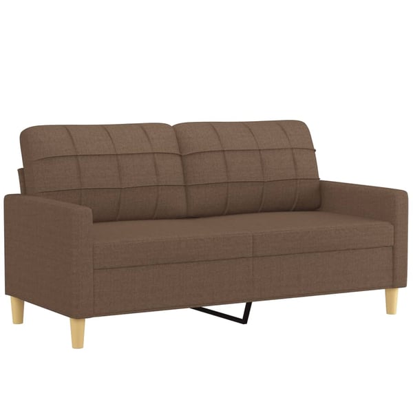 vidaXL sofasæt 2 dele med puder stof brun