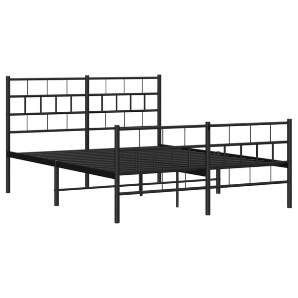 vidaXL Sengeramme i metall med hode- og fotgavl svart 120x200 cm