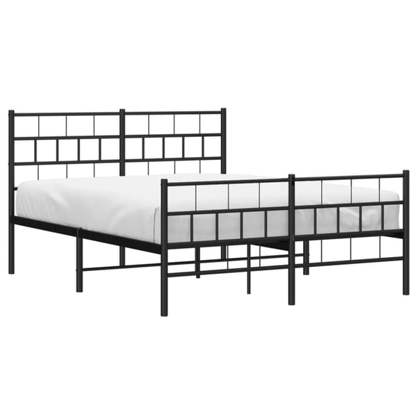 vidaXL Sengeramme i metall med hode- og fotgavl svart 120x200 cm