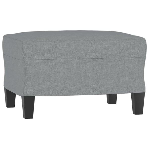 vidaXL 3-personers sofa med fodskammel 180 cm stof Lysegrå
