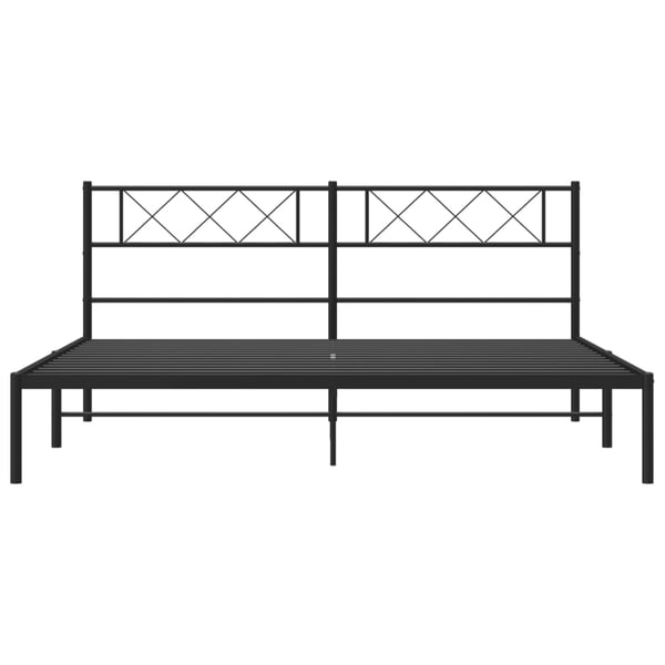 vidaXL Sengeramme i metall med sengegavl svart 193x203 cm