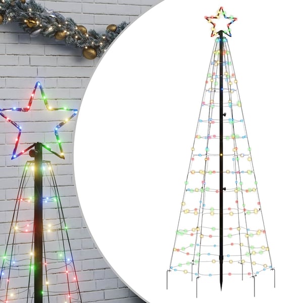 vidaXL LED joulukuusi piikeillä 220 värikästä LED-valoa 180 cm