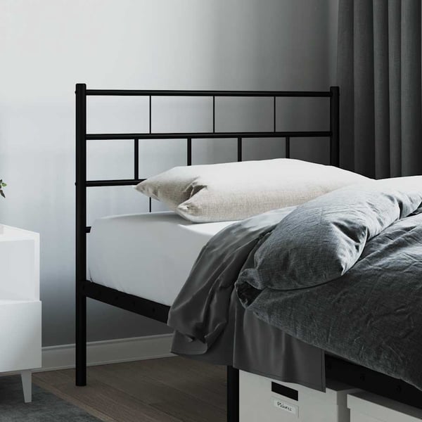 vidaXL Utskiftbar sengegavl i metall svart 75 cm