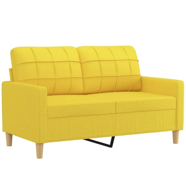 vidaXL sofasæt 2 dele med puder stof lysegul
