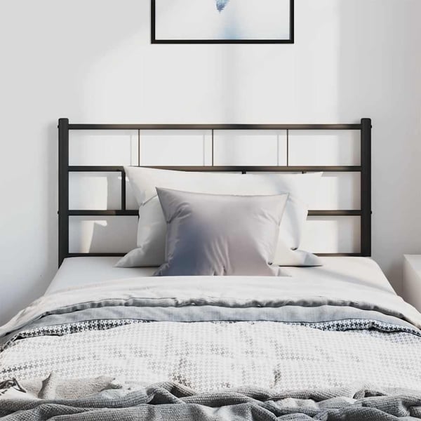 vidaXL Utskiftbar sengegavl i metall svart 100 cm