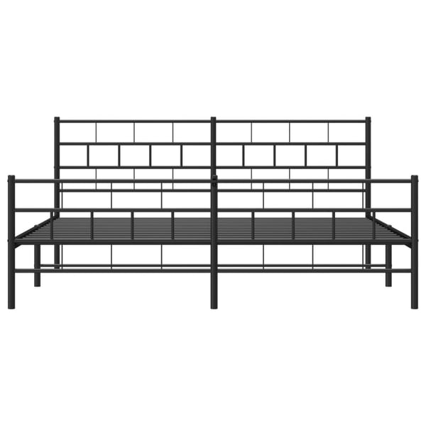 vidaXL Sengeramme i metall med hode- og fotgavl svart 193x203 cm